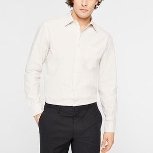 Long Sleeve Refined Chambray Shirt - New With Tags - NEVER WORN - Grey Mix